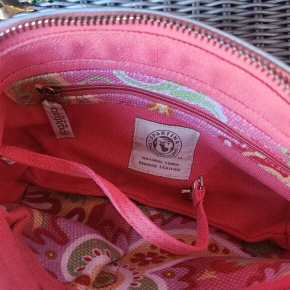 SPARTINA 449 ~ Sweetgrass Canvas with Leather Trims Crossbody Bag ~ EUC - Picture 6 of 6